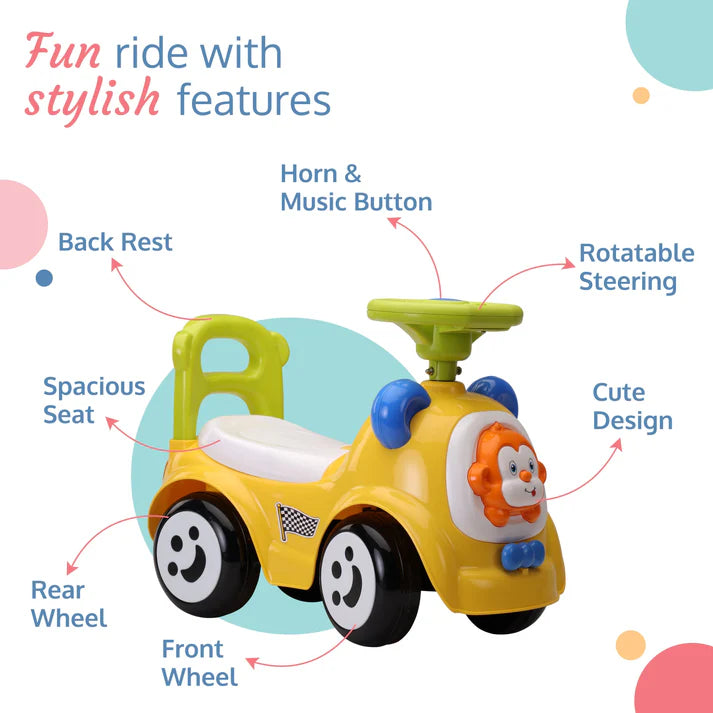 Encourage active play and development with the Luvlap Sunny Ride-on car, a safe and fun toy for toddlers aged 1-3 years, featuring an adorable monkey design. Available at uSmile.toys." www.usmile.toys